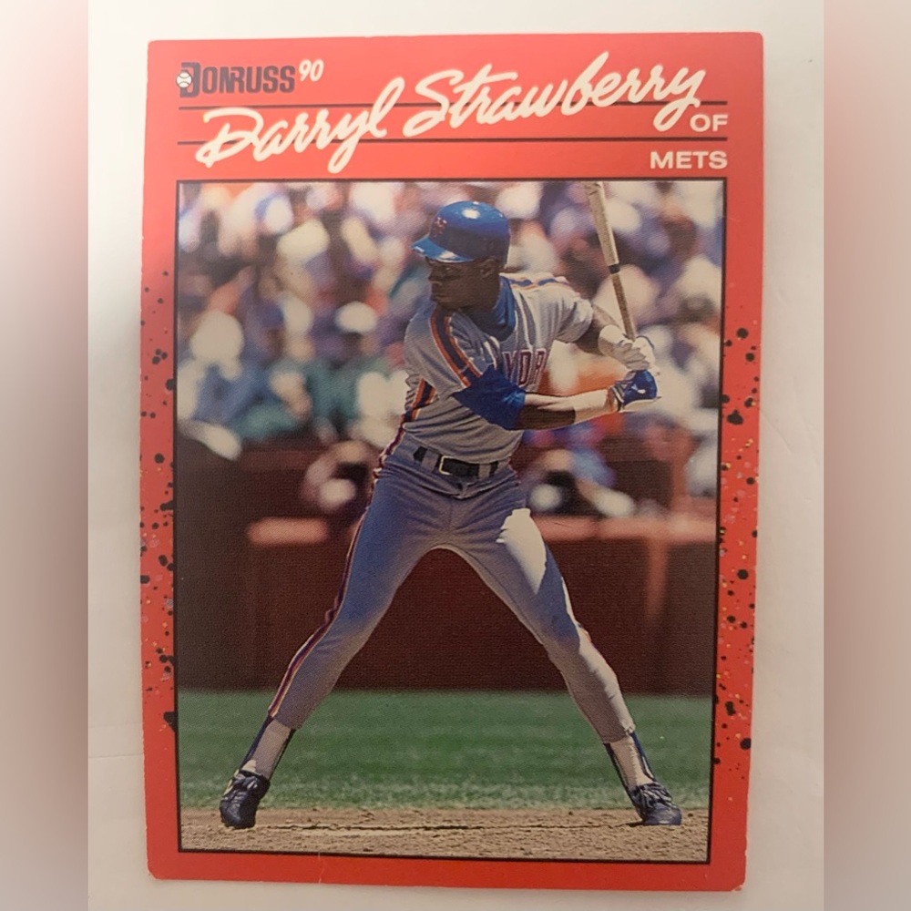 Darryl Strawberry New York Mets Baseball Card - Red Border 1990